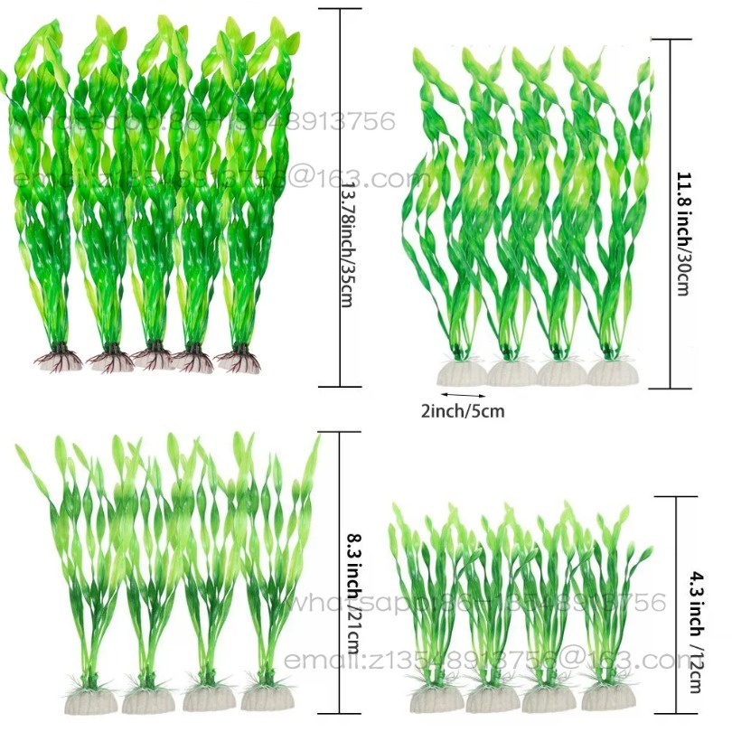 Aquarium Decor - 5/10pcs Plastic Aquarium Plants Fish Tank