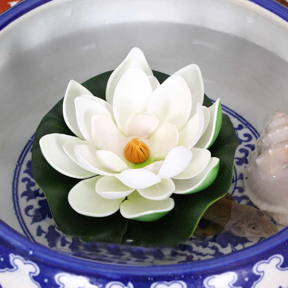 8Pcs Simulation Lotus Floating - Aquarium Decor 评论和价格