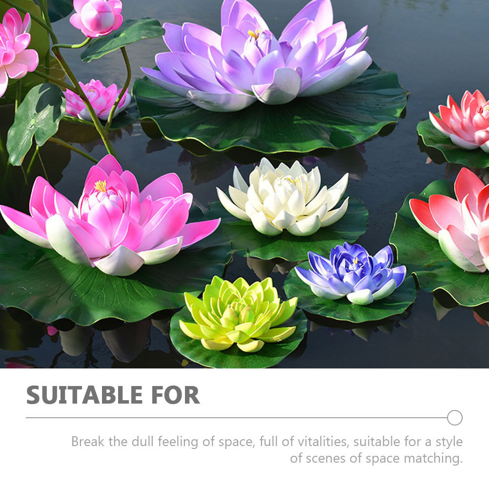 8Pcs Simulation Lotus Floating - Aquarium Decor 评论和价格