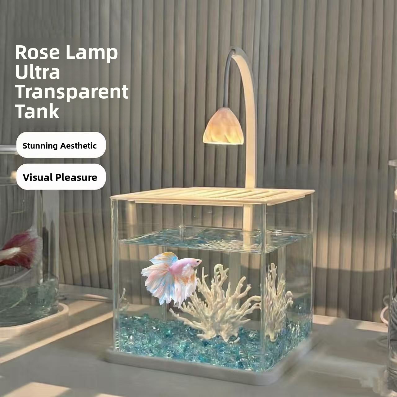 Acrylic Aquarium Ice Crystal L - Betta Fish Tank 评论和价格