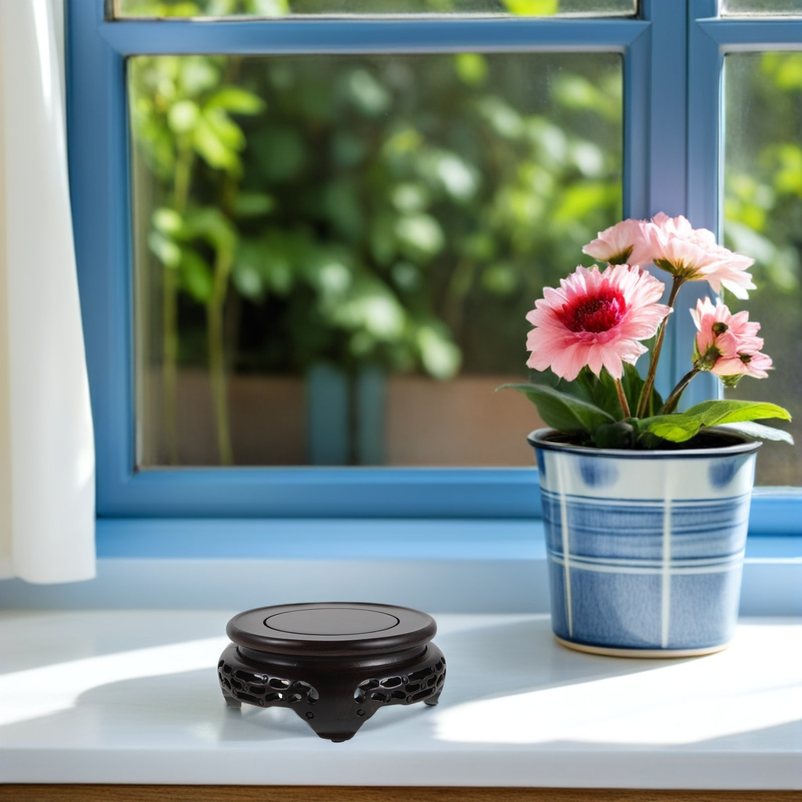 Wooden Vase Display Stand Roun - Aquarium Plants 评论和价格